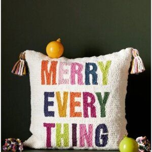 Anthropologie Merry Everything Hooked Pillow